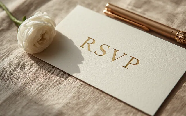 eleganckie zaproszenie z napisem RSVP